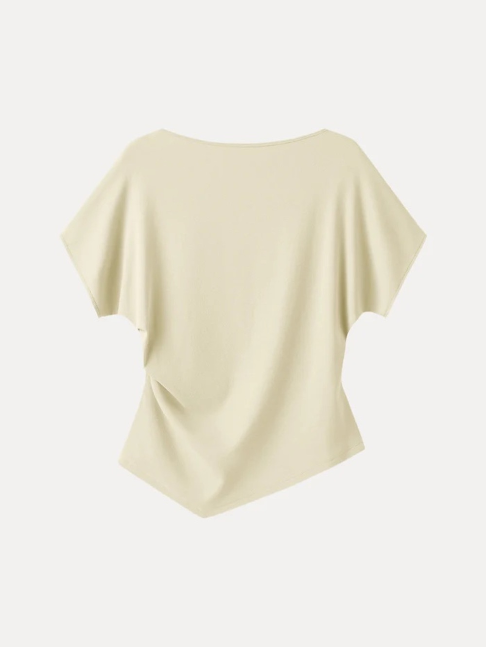 NWT OGL Cotton Lyocell Boatneck Angled Summer Tee in yellow (butter cream)